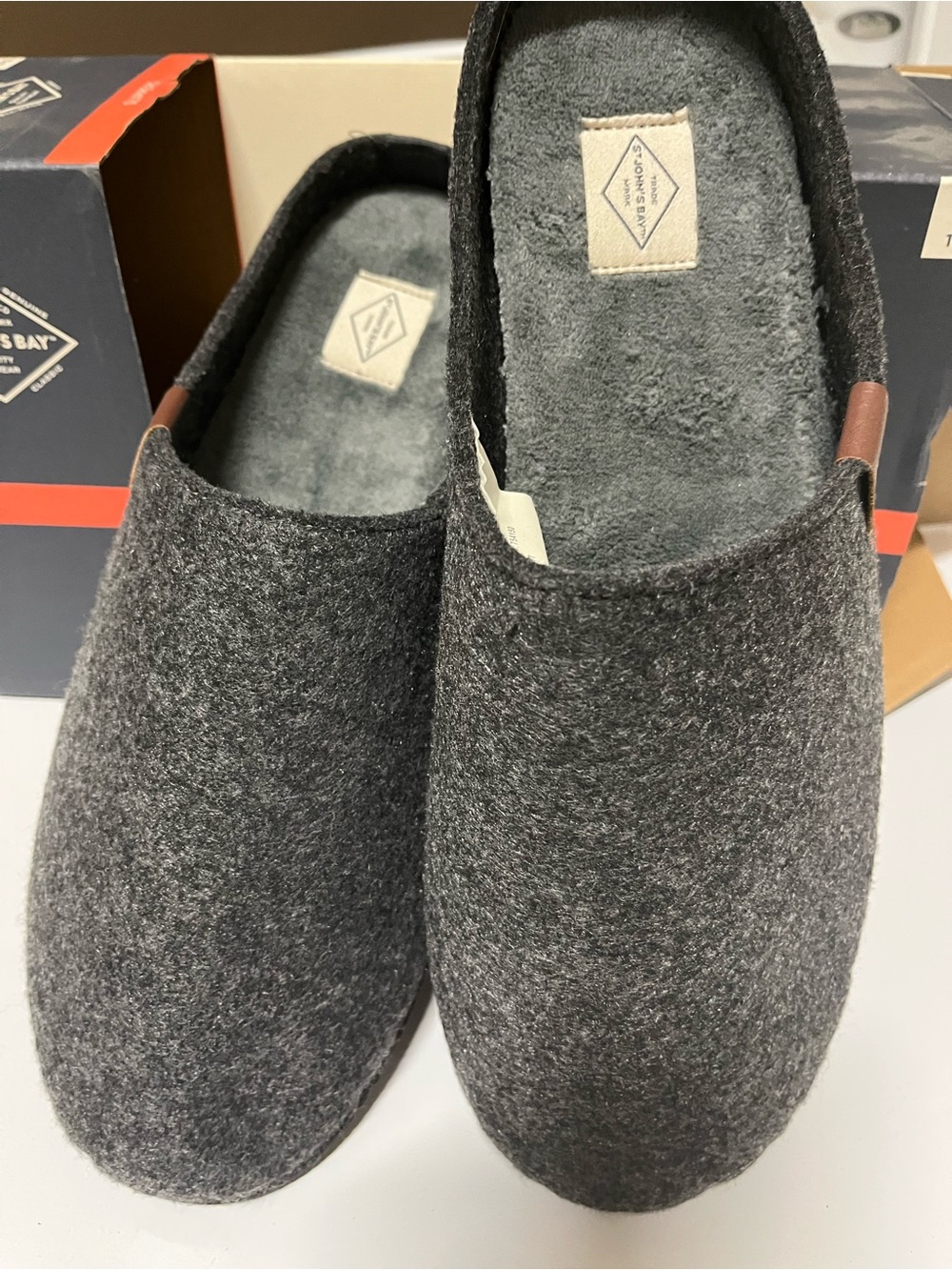 St. John's Bay Charcoal Gray Felt Slip-On Clogs